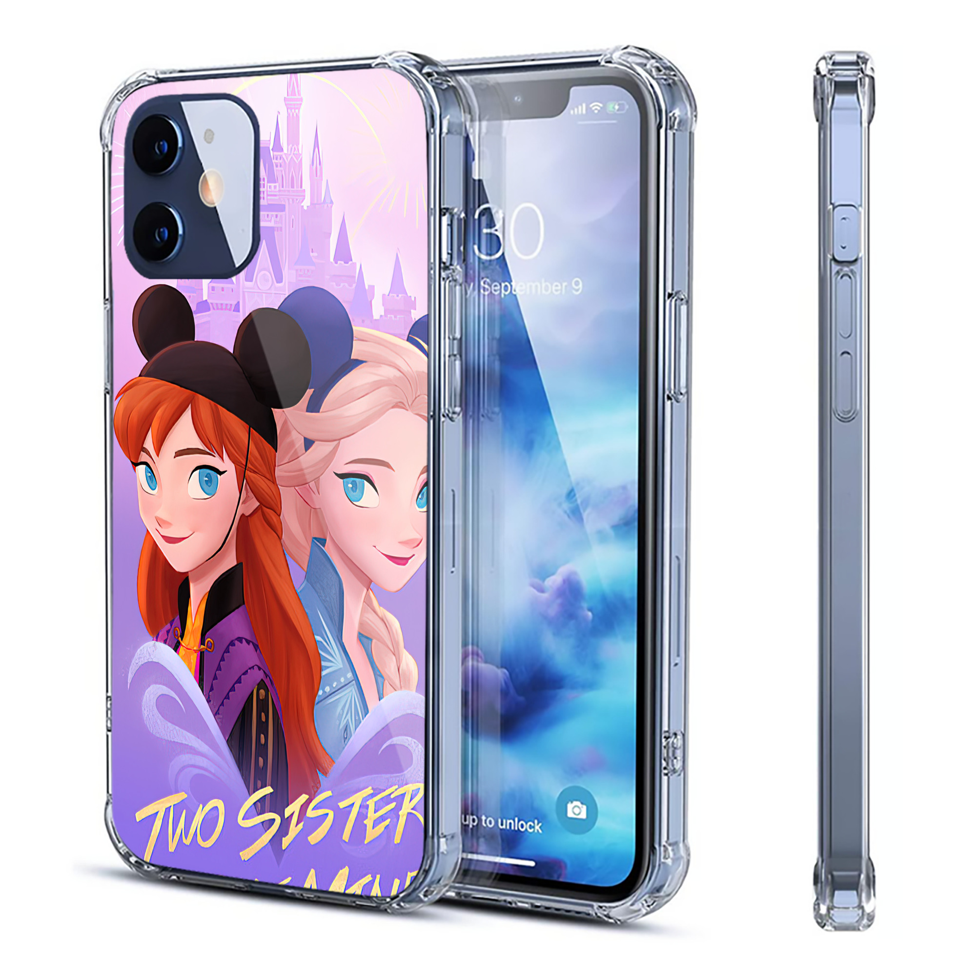 （画像用） アナと雪の女王 アンナ エルサ Frozen Anna Elsa 【iPhone 12シリーズ対応】透明スマホケース（クリアソフトケース）